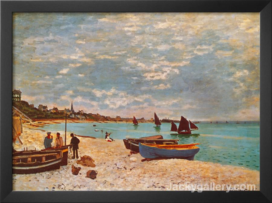 Beach at Sainte Adresse by Claude Monet paintings reproduction